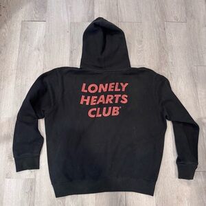 Lonely Hearts Club Black Pullover Hoodie Sweatshirt Size XXL Skater Surfer 90s